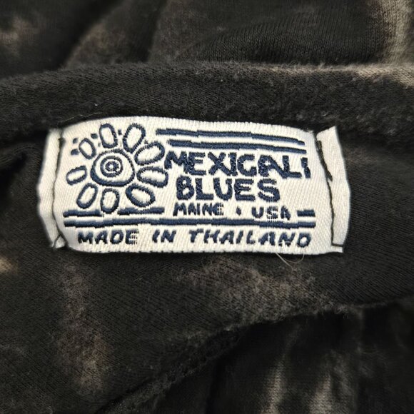 Mexicali Blues Tie Dye Blouson Top Black Grey Dolman Short Sleeve Soft Boho - Picture 7 of 7